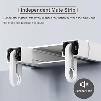 Double Row Curtain Track - Heavy-Duty Ceiling Track For Curtains - Room Divider Curtain Rail System For Privacy In Open Rooms(White,10.2FT(310CM))