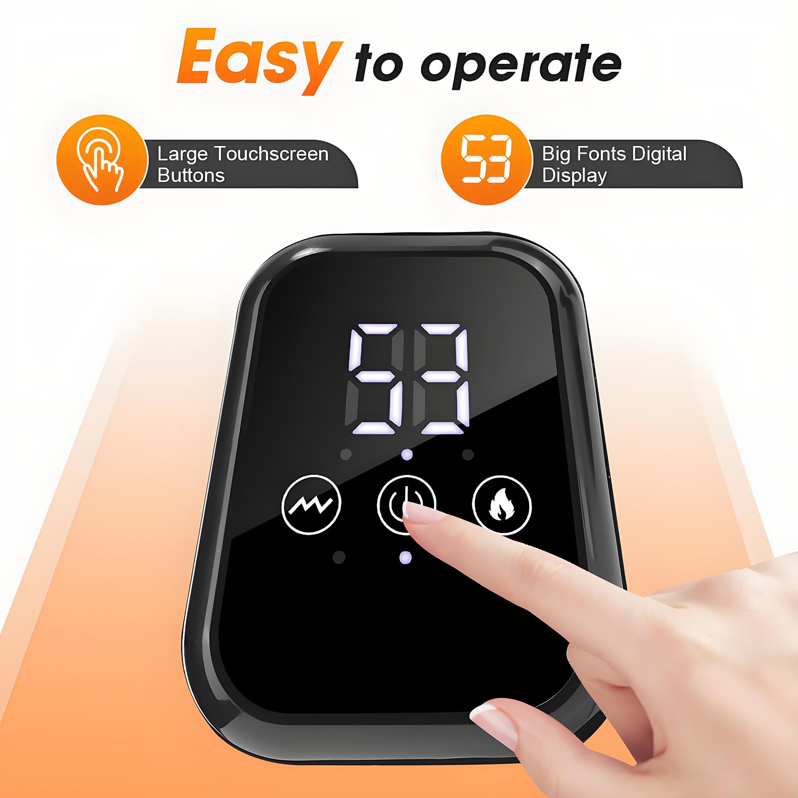 Kabellose Beheizte Kniebandage, 3 einstellbare Heiz- & Vibrationsmodi, 2000mAh Knie Massagegerät mit LED-Bildschirm & Touch-Tasten, 15 Minuten Zeit (Heated Knee Support)