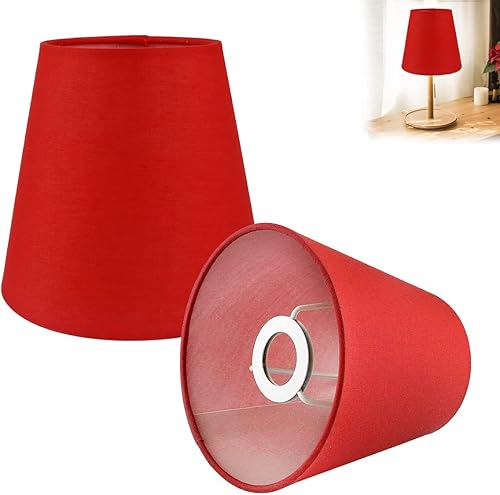 Miniatura 8 de 2 piezas de pantalla pequeña de tela de lino con clip en la bombilla pantalla de tela de barril cubierta de lámpara de lino de repuesto para