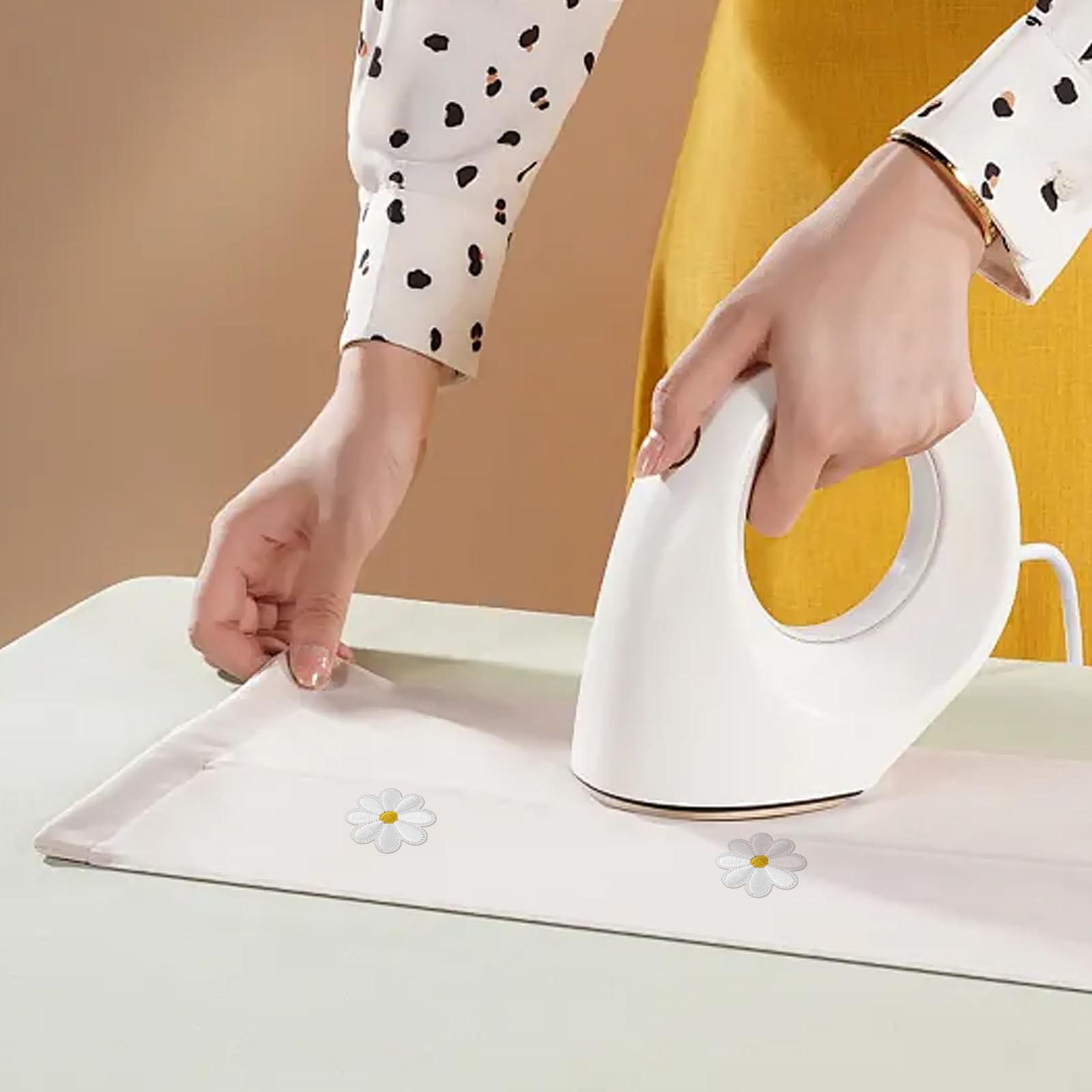 40 Toppe Termoadesive A Forma Di Margherita - Bianche Per Decorare E Riparare Vestiti - Foto 7