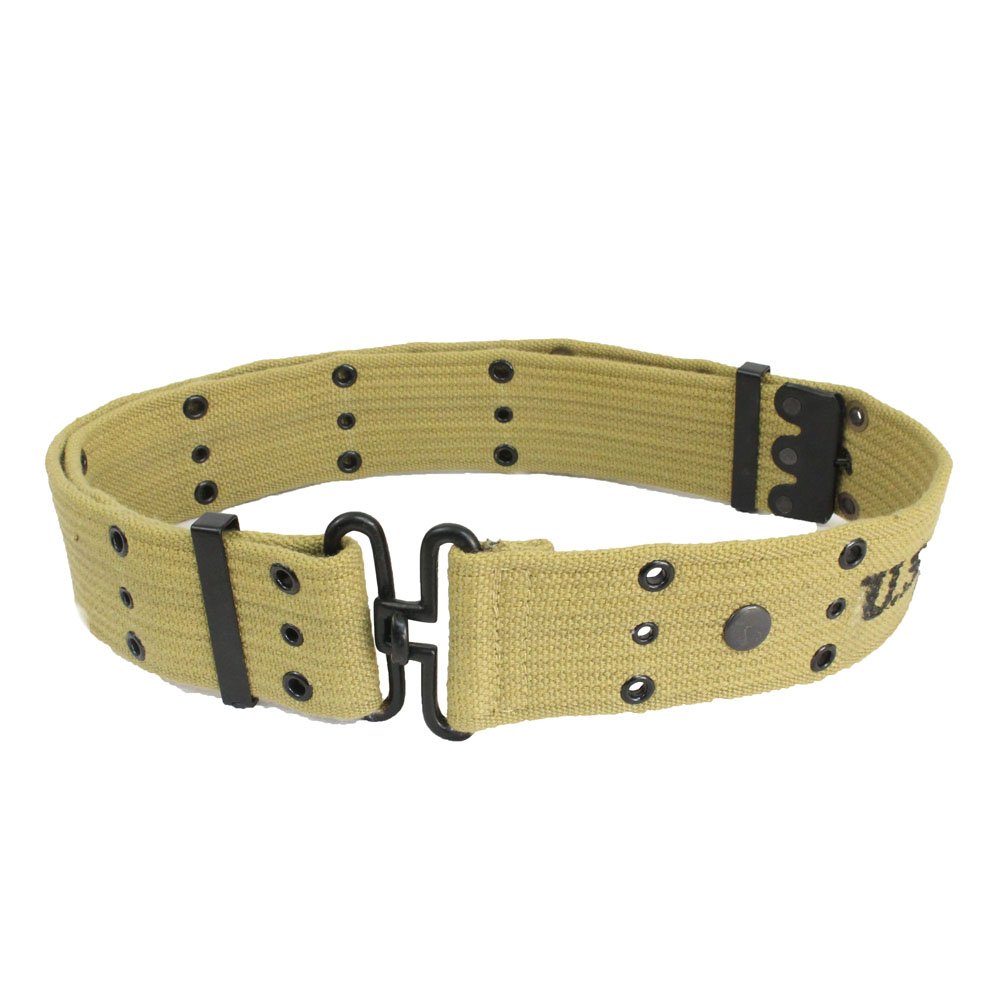 Epic Militaria Unisex Khaki Ww2 Reproduction Us Army Canvas Pistol Belt With Black Metal Fixings