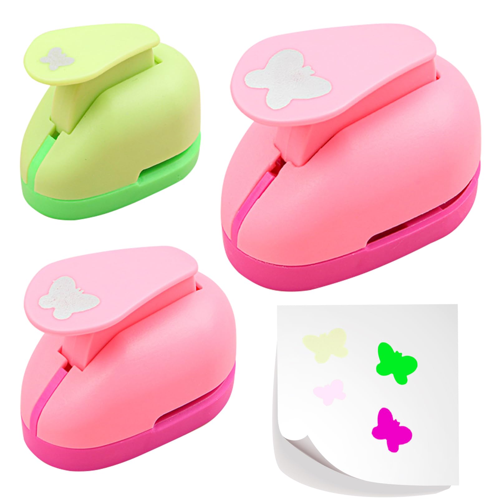 Miawtro Juego de 3 perforadoras creativas de papel de mariposa, hechas a mano, agujeros de fantasía, ideales para regalos, manualidades, álbumes de recortes, colores al azar