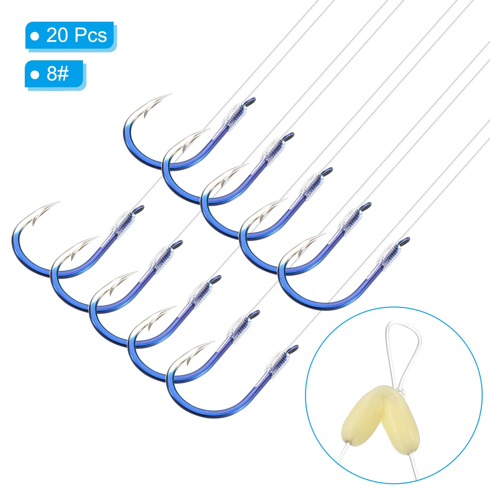 PATIKIL 8# Small Fishing Hooks with 45cm Line - Image 3