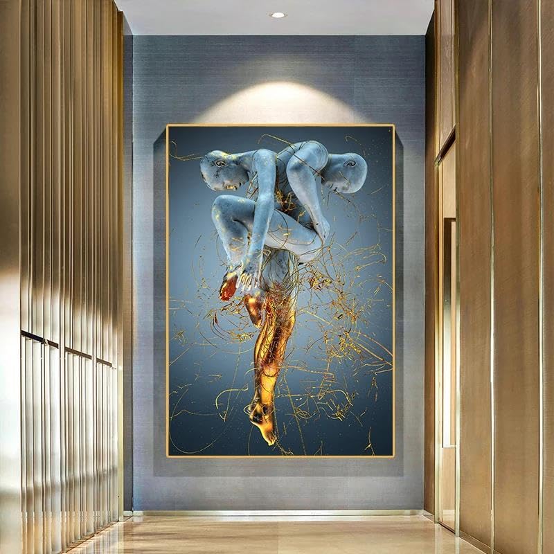 Sculpture couple toile peinture pour sublimer votre salon moderne