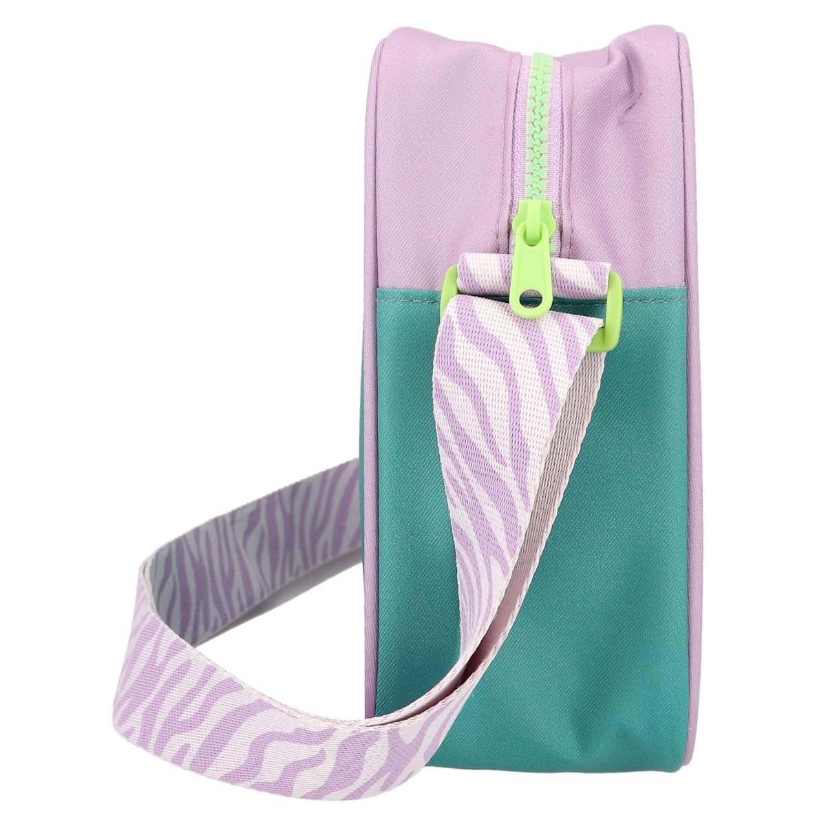 Depesche 12495 TOPModel Fantasy Tiger - Umhängetasche in Lavendel und Petrol, Tasche mit Reißverschluss und längenverstellbarem Tragegurt