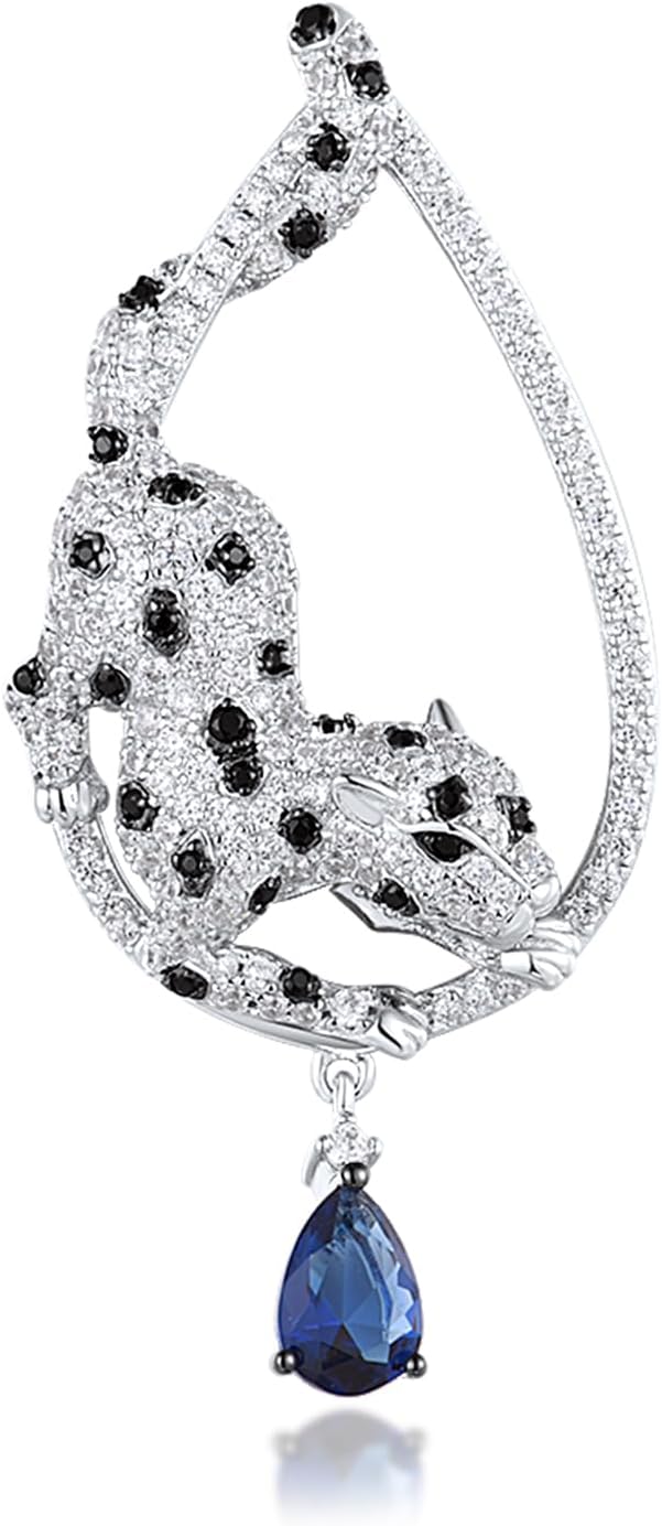 Santuzza 925 Sterling Silver Animal Gemstone White Cubic Zirconia Pendant for Women