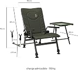 Carp F5R ST/P Chaise de pêche Deluxe pour la pêche à la carpe avec hauteur supplémentaire et support pour canne à pêche - 2