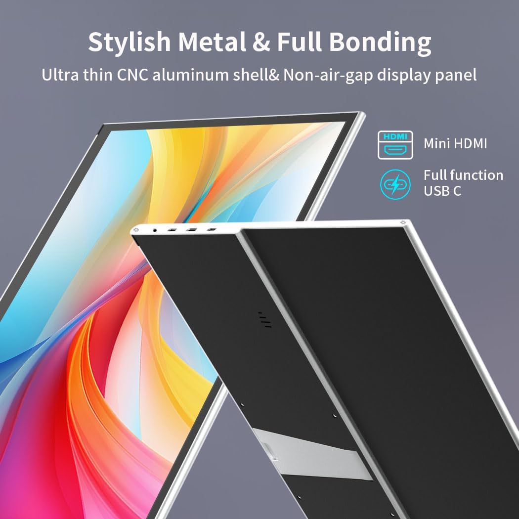 OLED Portable Monitor 13.3", 2K Touchscreen Gaming Monitor, 100% DCI-P3, 10-Bit Color, 1ms, Ultra-Slim w/Kickstand, USB-C & HDMI External Display for Laptop/PC (13.3" 2K OLED)
