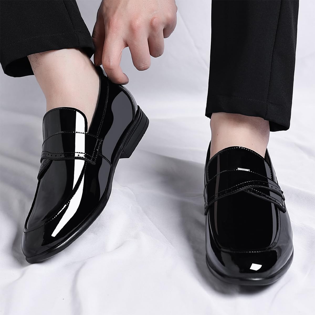 Zapatos de Formales para Hombre Zapatos de Vestir Sin Cordones Modernos para Negocios Bodas Y Eventos para Fiestas y Negocios Informales