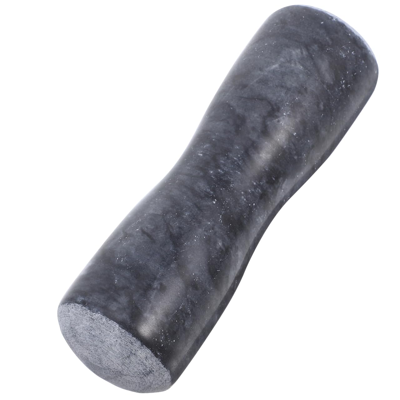 Mikikit 13cm Polished Dark Stone Mortar Pestle - Heavy Duty Grinding Rod for Pill Crushing, Kitchen Spices, Garlic & Laboratory Use - Professional Stone Masher Stick