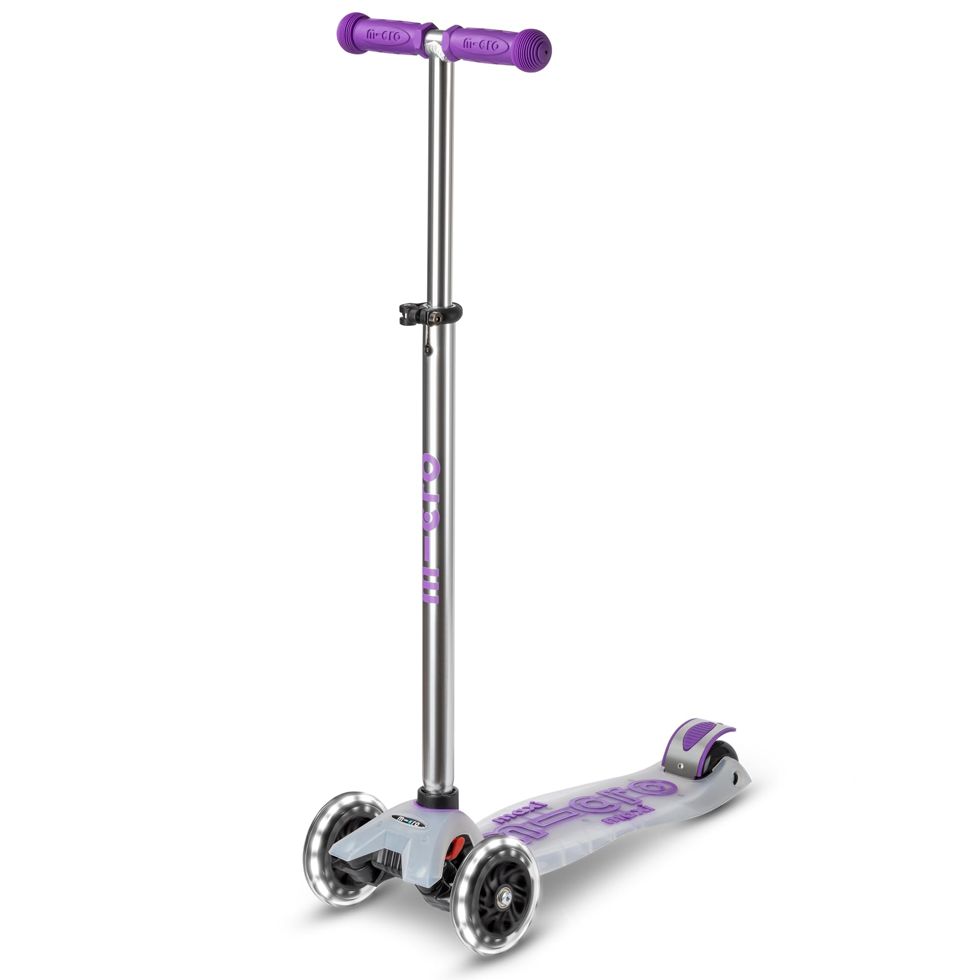 MicroScooters | Maxi Micro LED Deluxe Children's Scooter | Light Up Wheels | Handlebar Adjustable | 5-12yrs | Boys & Girls