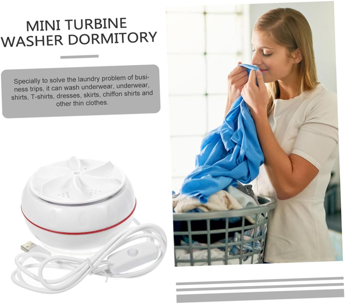 Garneck Portable Mini Washing Machine USB Rechargeable Travel Washer for Clothes Socks Underwear Lightweight Material Forward Reverse Rotation Intelligent Timing with Low Noise Design for