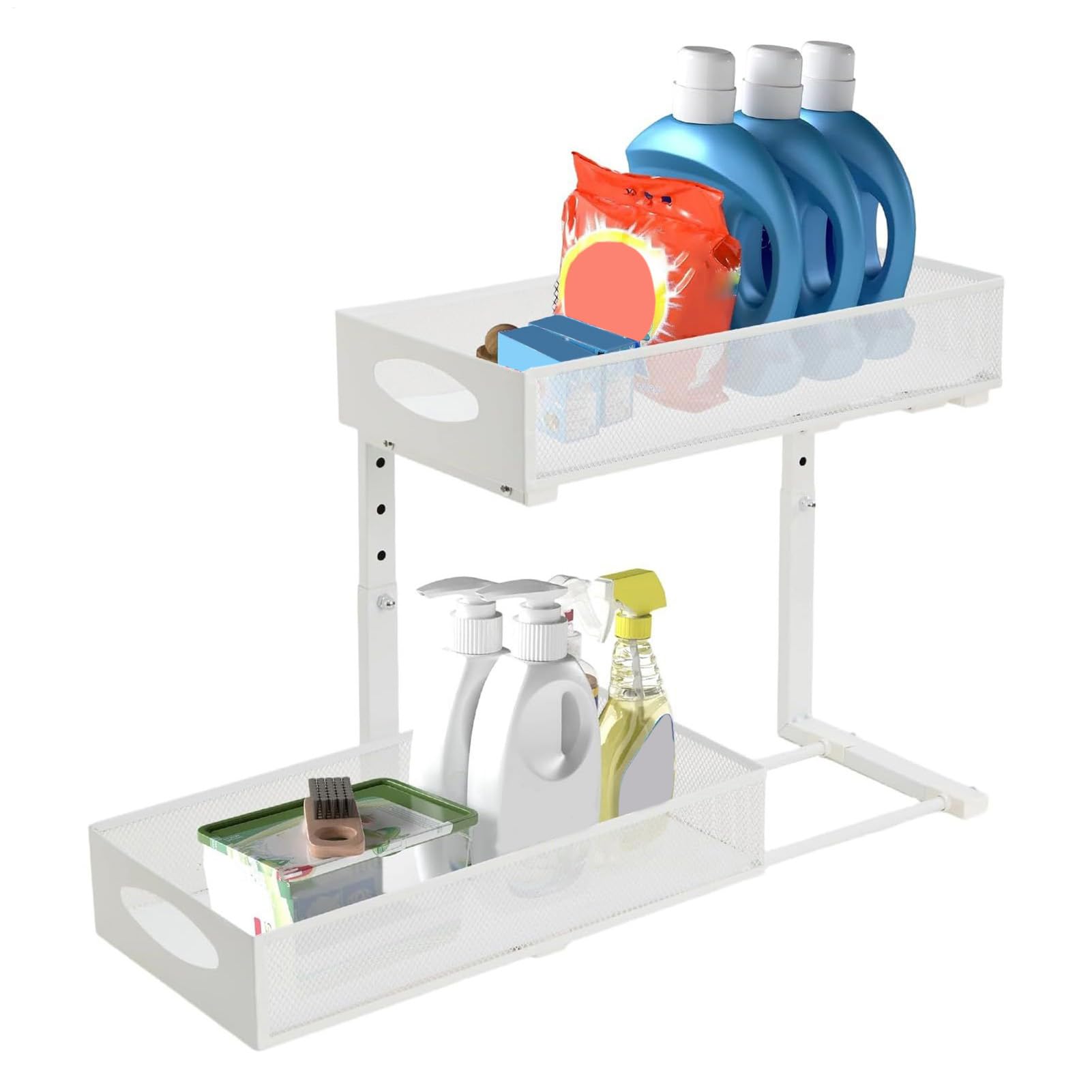 Organizador Para Debajo Del Lavabo Del Baño Organizador De Almacenamiento | Estante de Organización con Altura Ajustable para Hogar, Cocina, Despensa, Armario, Baño, Lavande