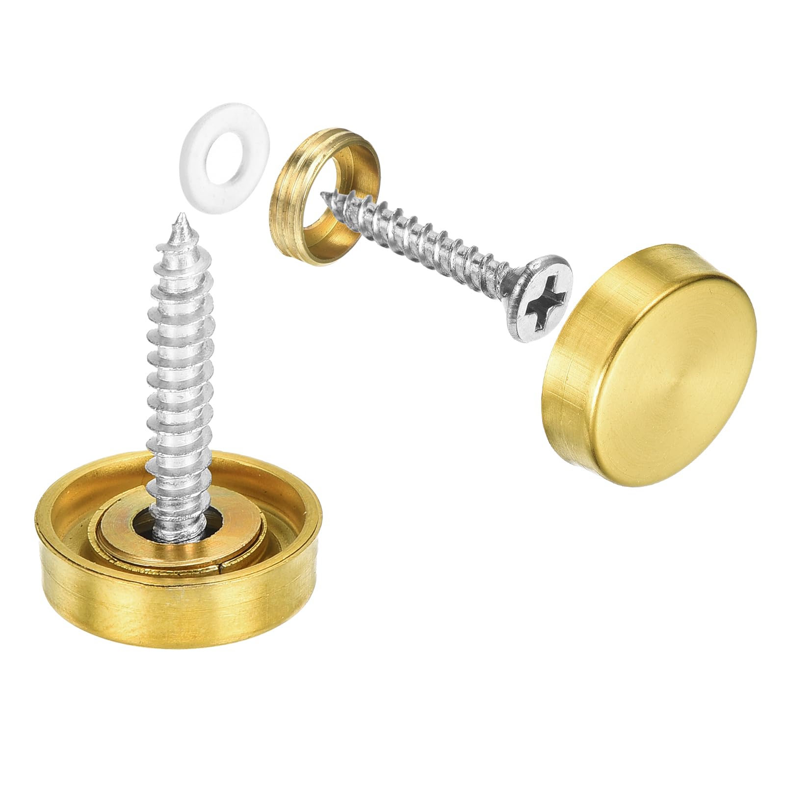 Gold Stainless Steel Screw Covers - 16 Pack -22