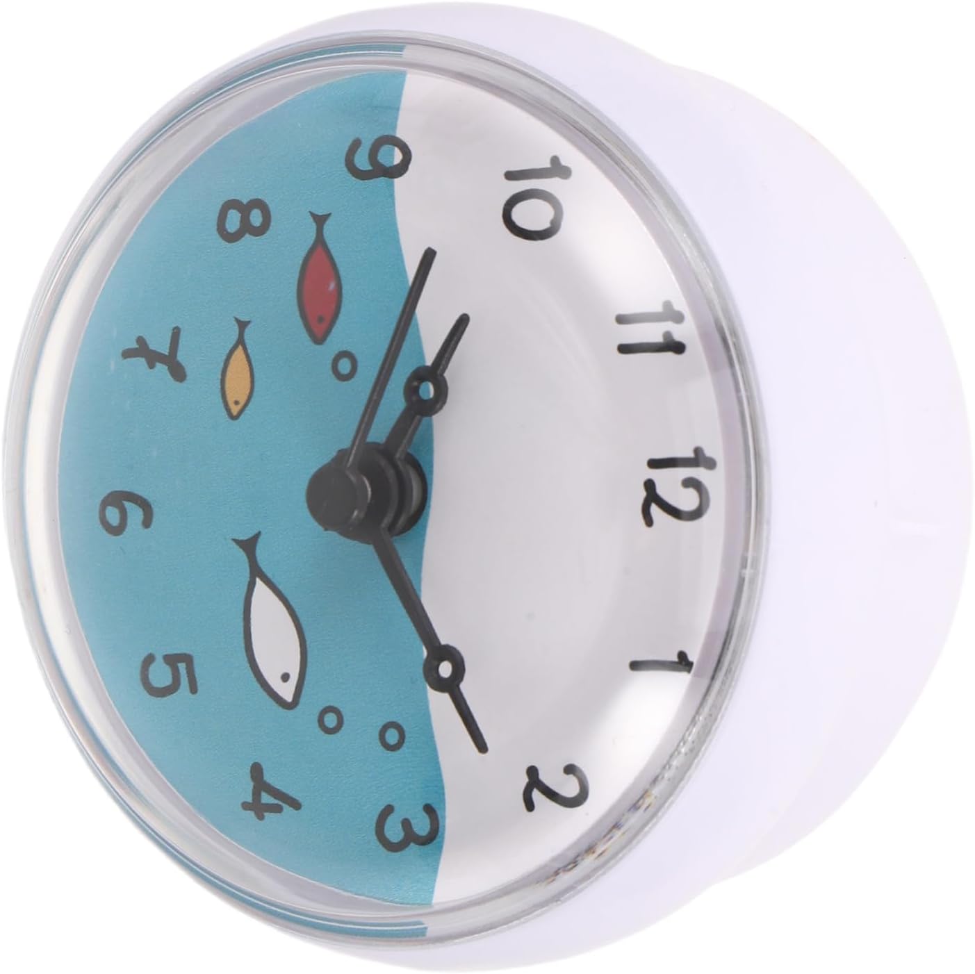 PRETYZOOM Waterproof Shower Clock with Strong Suction Cup, Silent Battery Operated Wall Timer for Bathroom and Home, Plastic Material, Modern Stylish Design