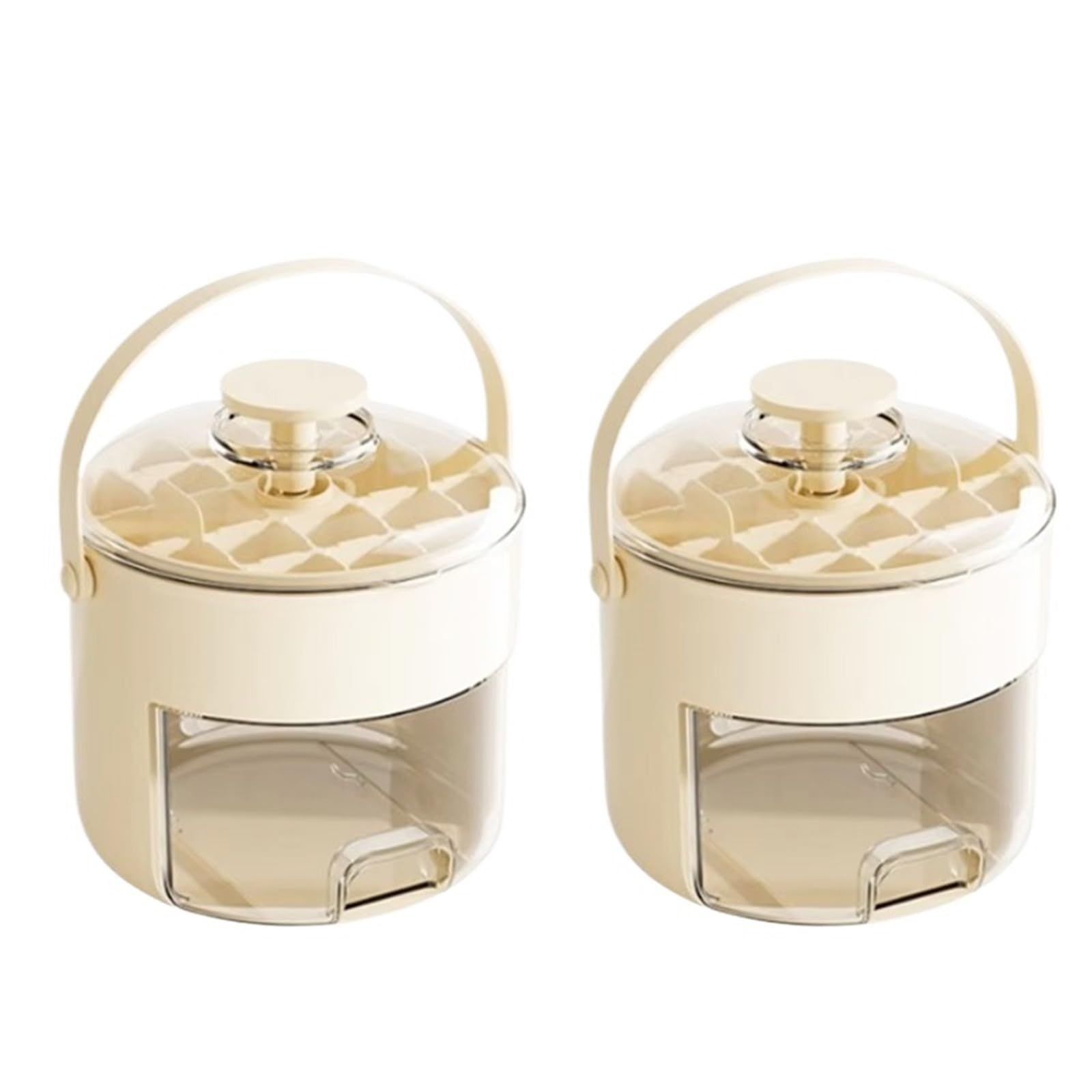 Molde Para Cubitos De Hielo Molde for cubitos de hielo de dos capas con tapa, gran capacidad, for guardar whisky, cócteles y crema.(Milk White-2PCS)