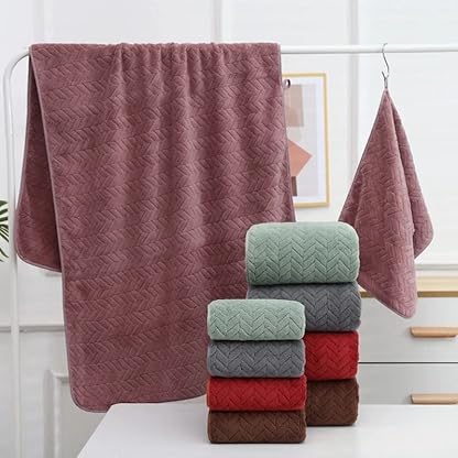 Home Handtücher Bad Nordic Solid Color 2 Pcs Gesicht Handtuch Set Paar Geschenk Schnelltrocknende Mikrofaser Duschtuch – Bild 3