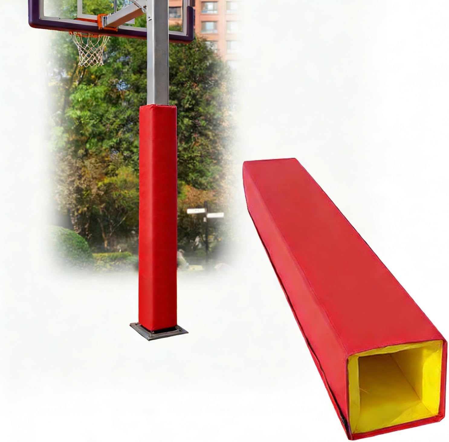 VUIKLCty Full-enclosure Square Column Protectors Are Suitable For Carports, Garages And Basements(Red,15 * 15cm/5.9 * 5.9in)