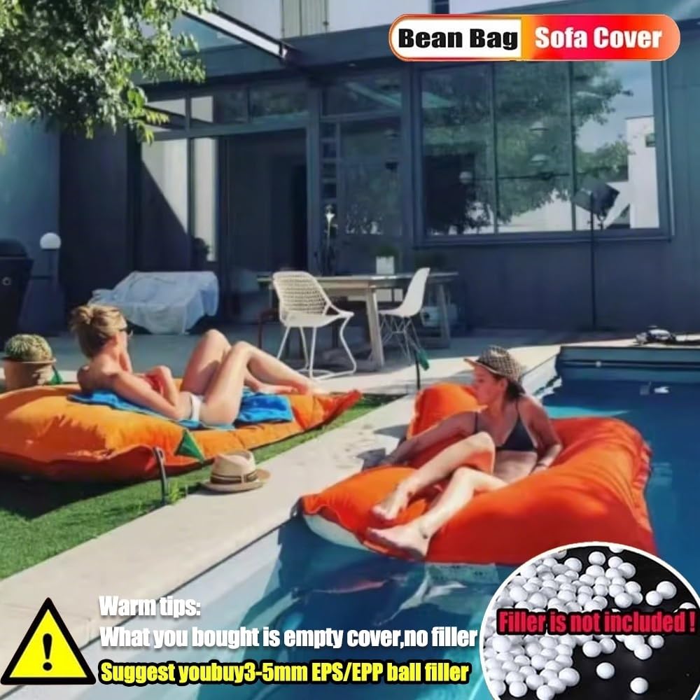 Puff Flotante Cuadrado For Piscina (sin Relleno) - Puff Impermeable For Exteriores For Adultos - Puff Reutilizable For Piscina, Jardín, Playa, Camping, Sofá Cama, Puff Lounge(Baoblue,140x180cm-cover)