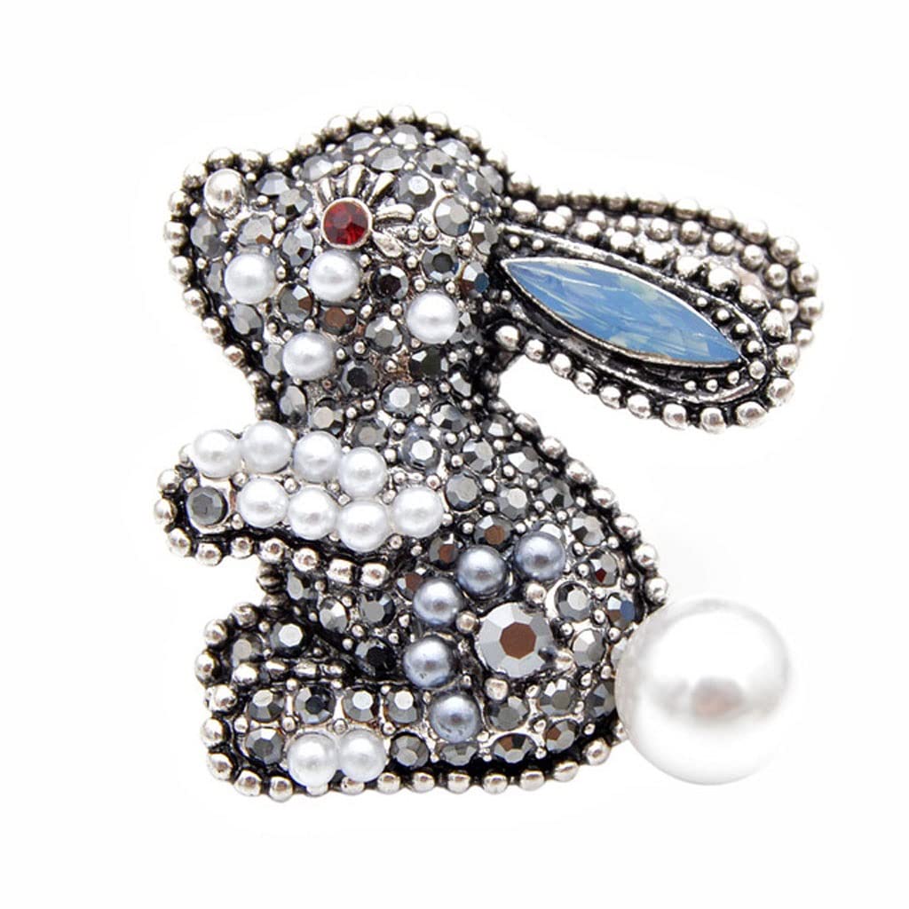 Broche lapin en strass pour femme et enfant accessoire vêtement