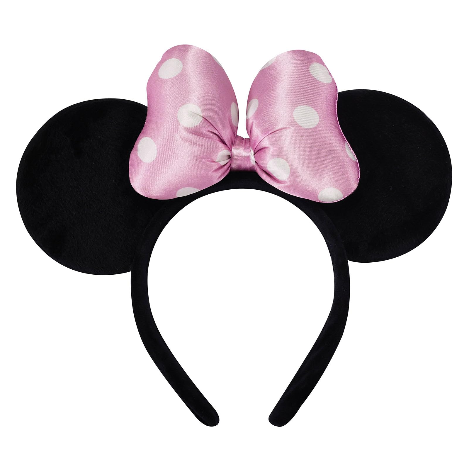 Photo 1 of ODOCARE Handmade Mouse Ears Headband for Women and Ladies, Polka Dot Bow Mini Ears Costume Accessories (Light pink)