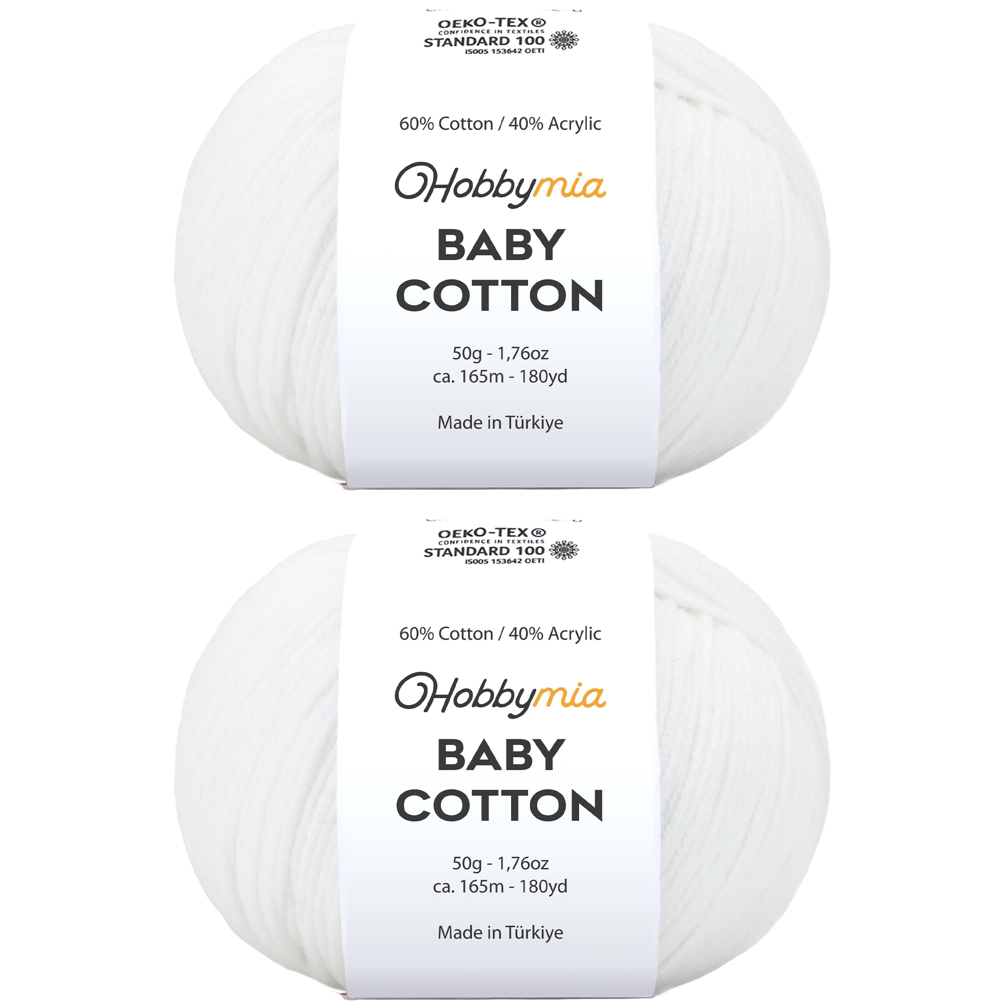 Baby Cotton Blend Yarn – Soft Sport Weight Yarn for Crochet & Amigurumi - 50g/180yds - 60% Cotton 40% Acrylic - Ideal for Baby & Knitting Proj.(Neon Green, 1 Ball) — view 34