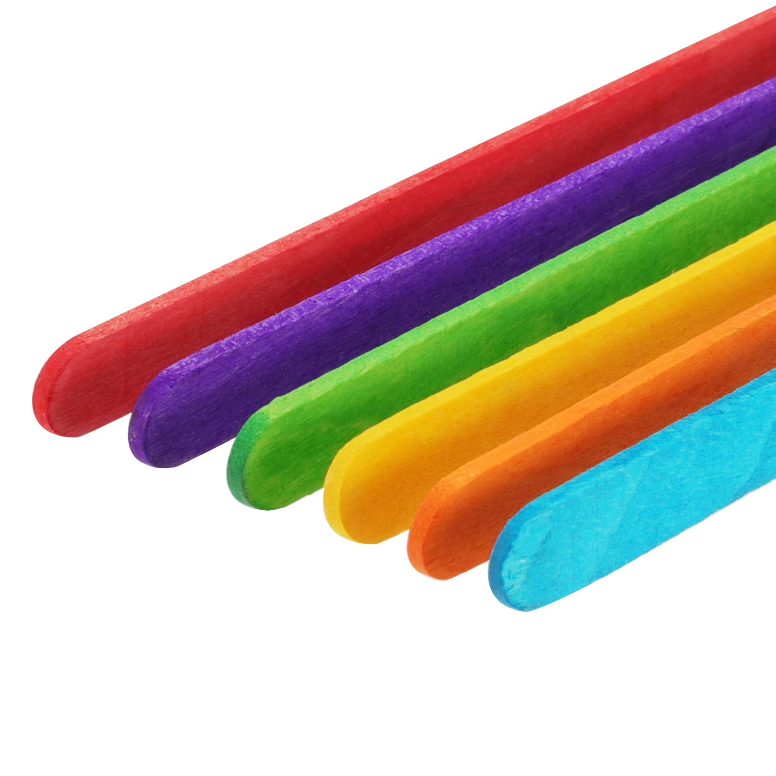 800 spatole in legno colorate per fai da te, 114 x 10 x 2 mm, bastoncini di ghiaccio in legno, bastoncini di ghiaccio colorati per gelato, ceretta, progetti fai da te