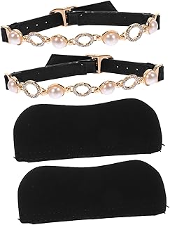 فوميز. اربطة احذية بديلة للكعب العالي واللؤلؤ واللؤلؤ واربطة حذاء مرنة للكعب العالي من قطعتين