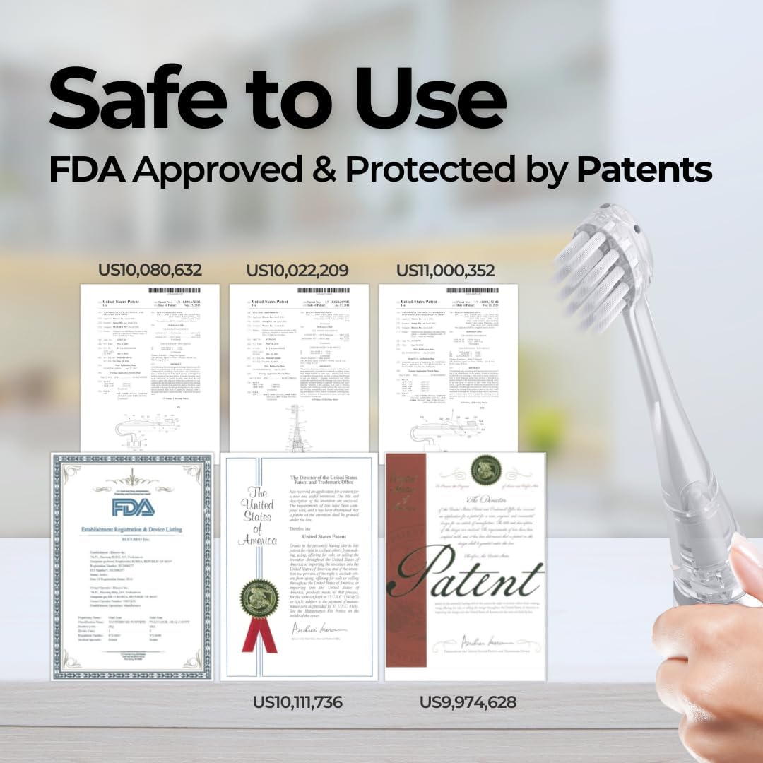 Bluereo G100 Electric Suction Toothbrush with Built-in Oral Suction, Sonic Vibration, LED Light, Portable for Dysphagia & Aspiration (White)