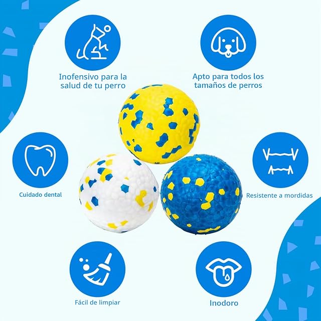 Foto 6 de 8 de Nobleza Pelota Perro, Pack de 6 Pelotas Perros Indestructible, Pelota Juguete para Perros Duradera y elástica