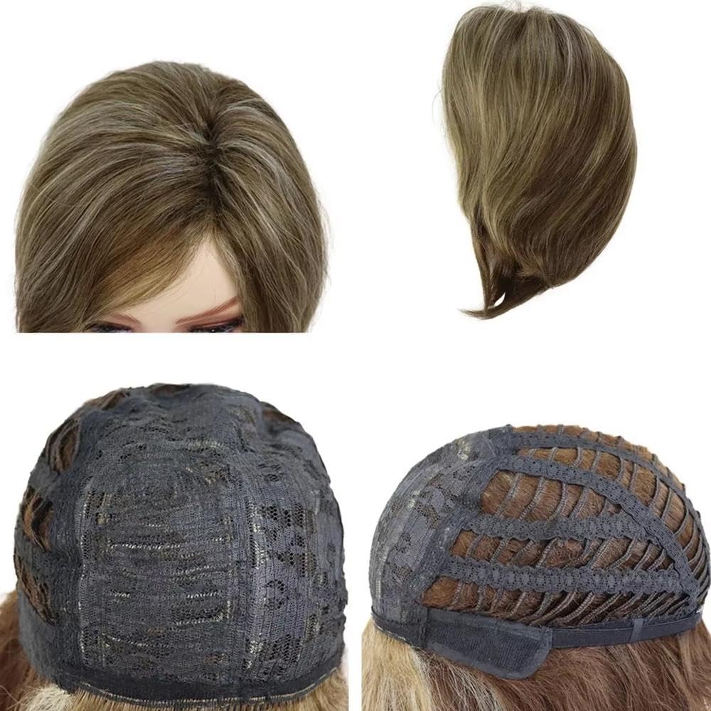 Haarpflege Kurze Braune Bob-Perücken Für Weiße Frauen Schulterlange Braune Highlight-Perücke Mit Seitlichem Pony