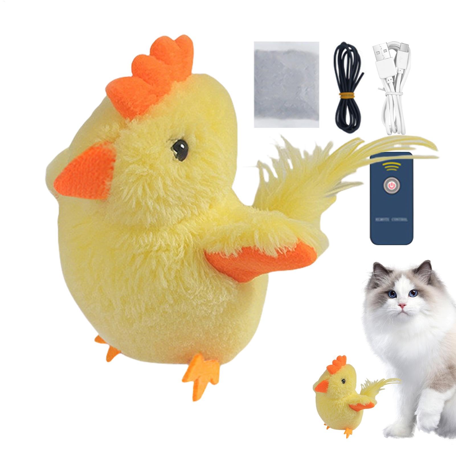 Pájaro interactivo con catnip y plumas mullidas para gatitos activos