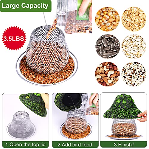 Bird Feeder, Bird Feeders For Outdoor Hanging, 3.5 Lbs Capacity, Adjustable Wire Rope, Wild Bird Feeder For Cardinal, Finch, Sparrow, Chickadee, Blue Jay, Bluebird, Gift For Bird Lovers #TOP5