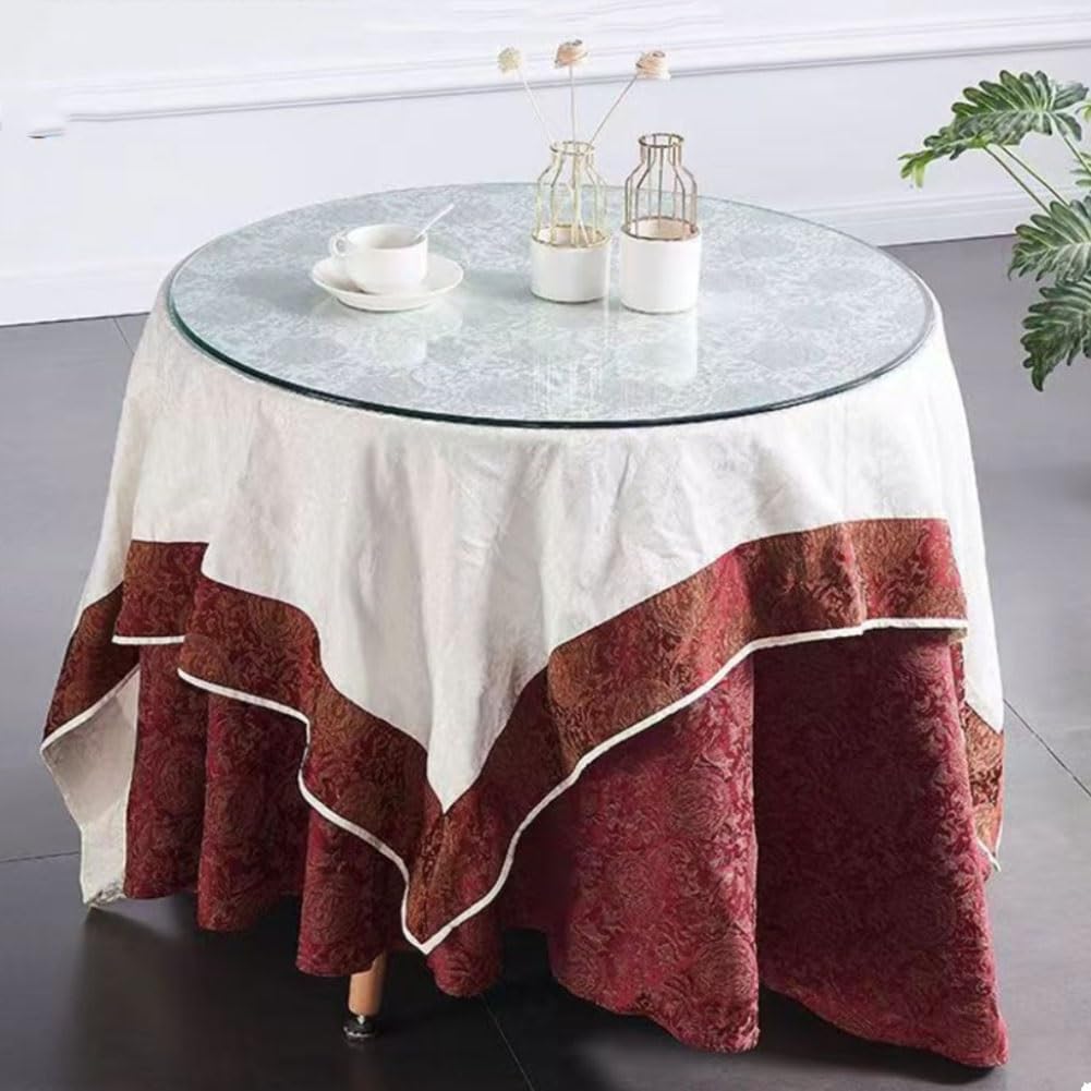 Plateau de Table en Verre Clair Rond, Plateau de Table en Verre Trempé de Remplacement pour Tables de Salle à Manger, Plateaux de Table de Patio Extérieur ou Protecteur de Table(65 CM/26 inch)