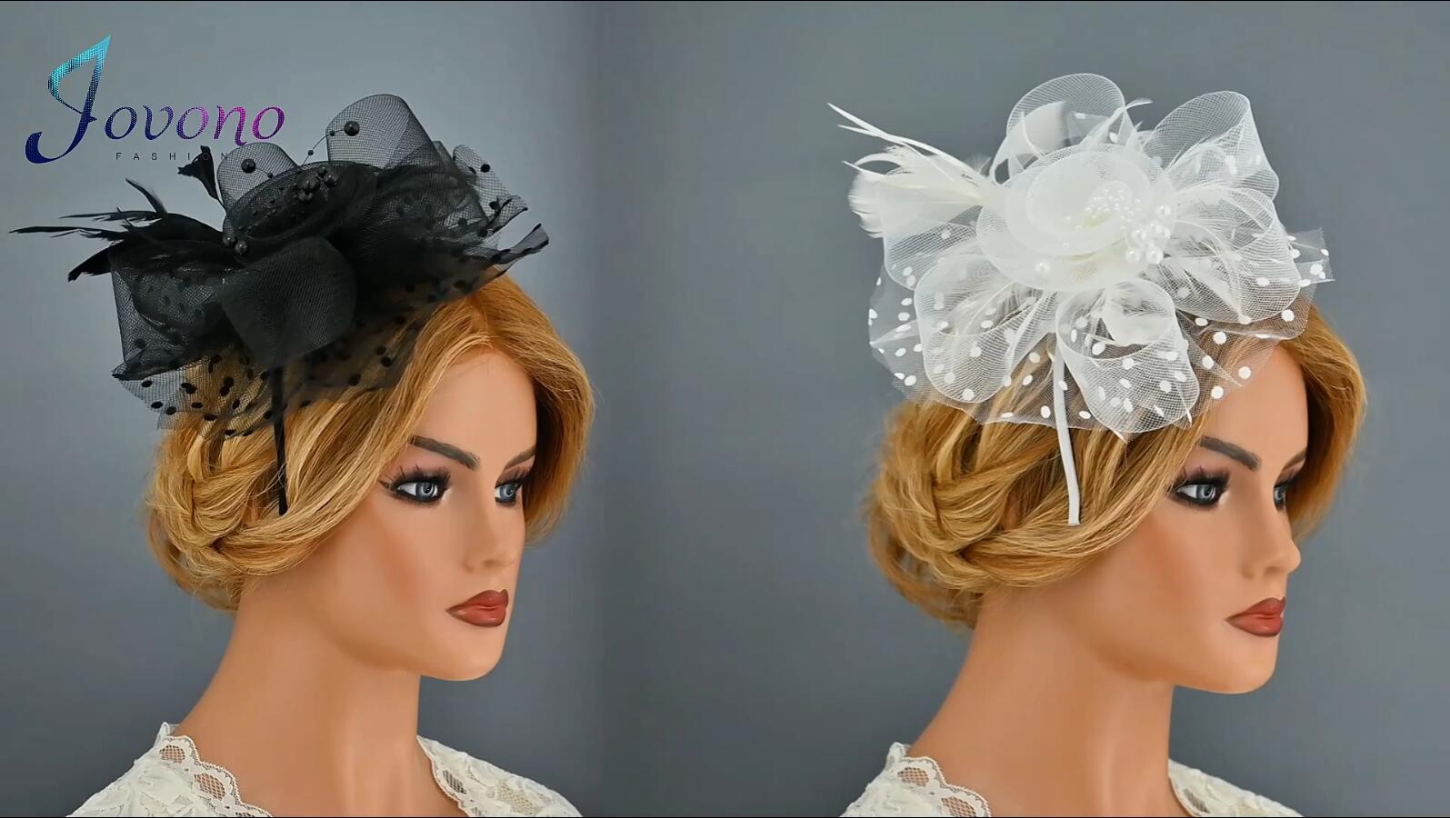 Fascinator Rosso Con Piume, Fiori E Velo - Cappello Retrò Con Fascia Regolabile - Elegante Accessorio Per Matrimoni, Cocktail, Feste E Derby