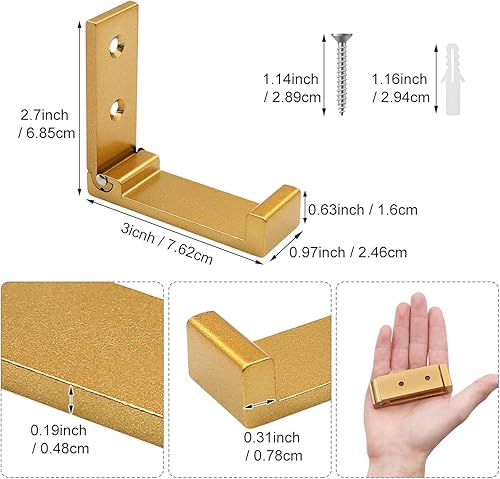 Miniatura 2 de Ganchos plegables para colgar en la pared, 5 ganchos plegables de aleación de aluminio para ropa, gancho plegable de aleación de aluminio para