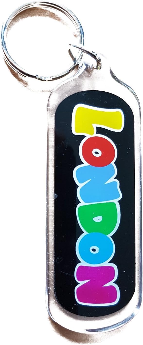 Artistic London Stylish Word Key Ring / Keyring / Key Chain / Keychains! Artistique! / Künstlerisch! / Artistico! / artístico! Charming British Collectible! Charmant! / Reizend! / Affascinante! / Encantador!