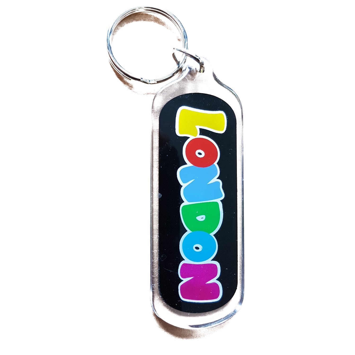 Artistic London Stylish Word Key Ring / Keyring / Key Chain / Keychains! Artistique! / Künstlerisch! / Artistico! / artístico! Charming British Collectible! Charmant! / Reizend! / Affascinante! / Encantador!