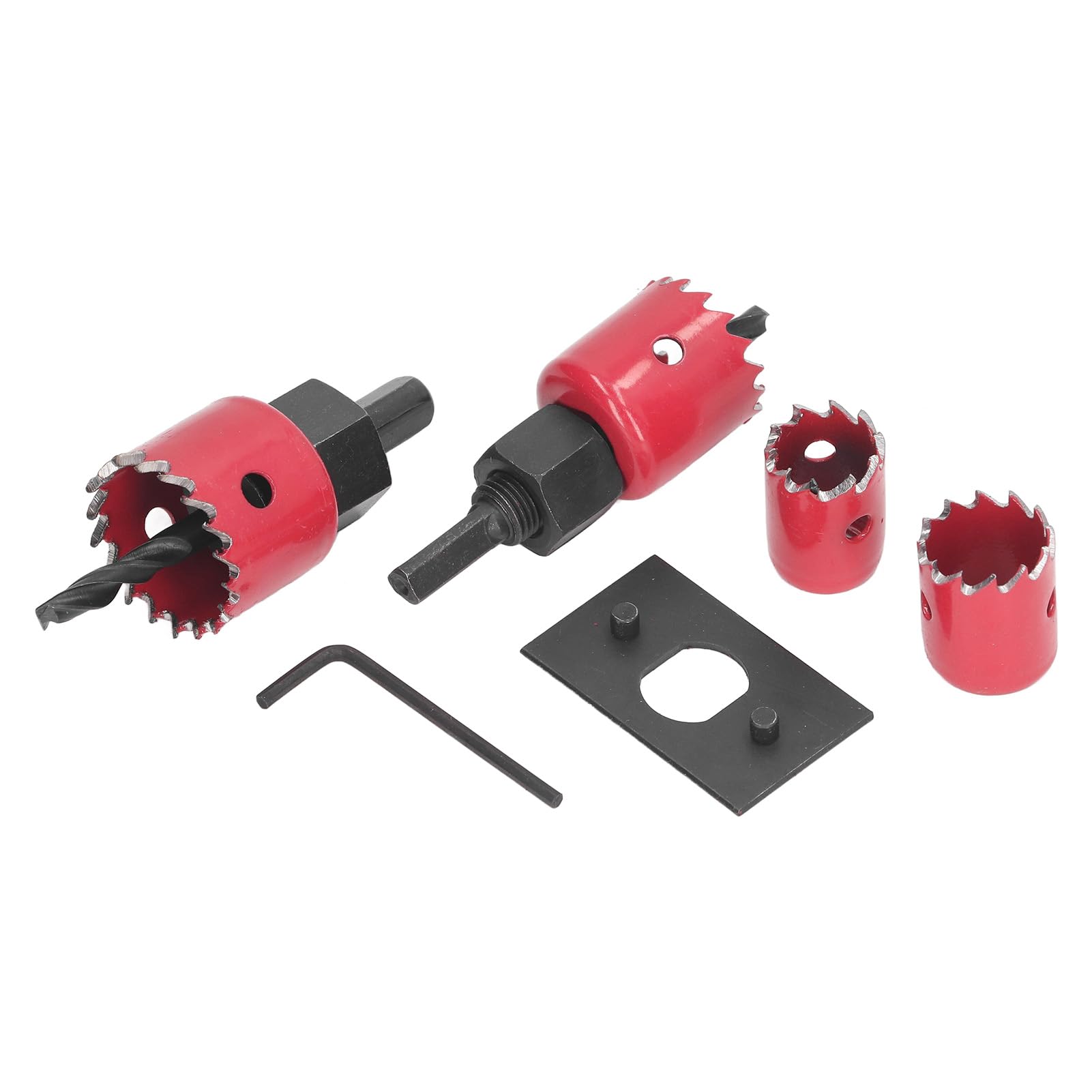 Kit de 17 brocas de corona bimetálicas, juego de brocas para carpintería de alta resistencia con estuche de transporte para metal, madera y plástico. Juego de brocas de cor