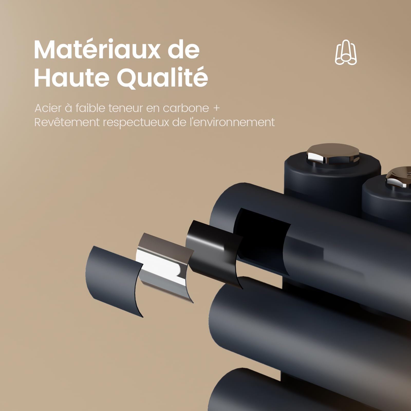 EMKE Sèche Serviettes à Eau Chaude, 1265 x 600 mm, Anthracite, 776W | Tuyaux Ronds Porte-Serviettes, Chauffe-Serviettes avec raccords latéraux, Chauffe-Serviettes Bain