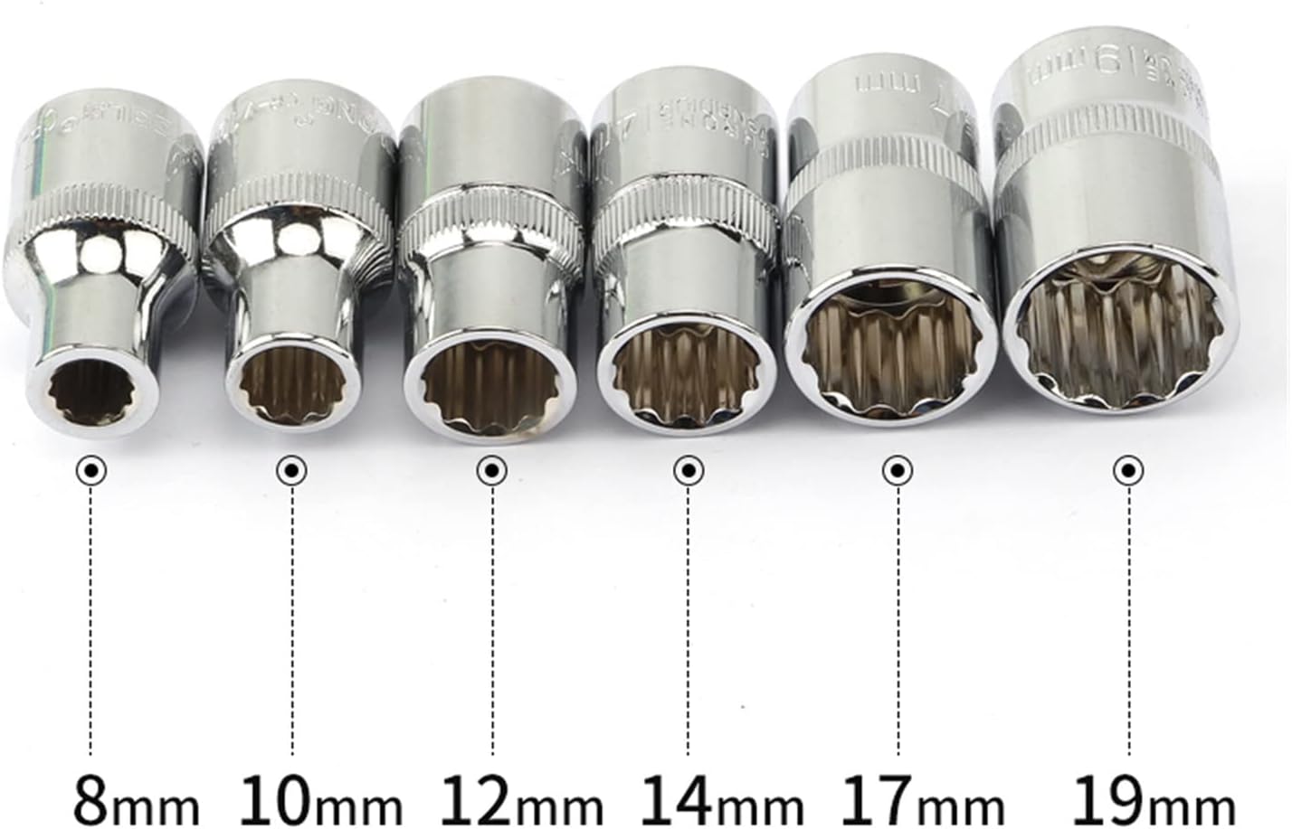 BVXHIIGN(小さな店) 6ピース12ポイント1/2インチドライブソケットセットレンチCR-Vスチール8 10 12 14 17