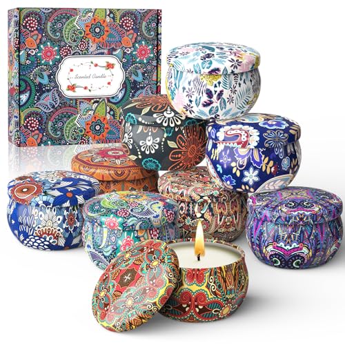 Auriostar Velas aromáticas, conjunto de 9 peças velas perfumadas de presente para mulher, cera de soja, aromaterapia, velas aromáticas decorativas para presente mulher, mãe, Natal, aniversário, dia