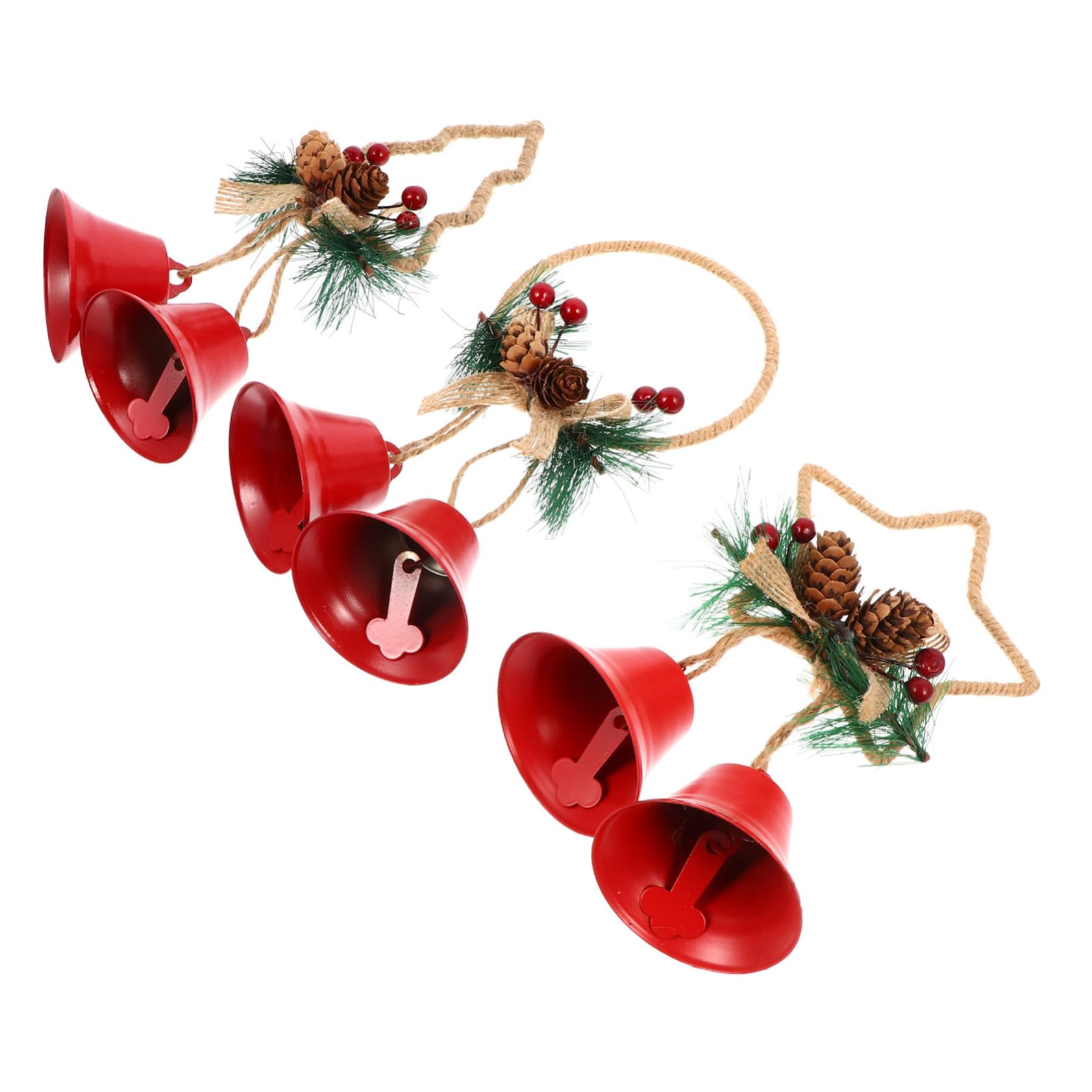 Zerodeko 2 Set Di Campanelle Per Lalbero Di Natale Pendenti A Forma Di Campanella Di Natale Decorazioni Uniche Da Appendere Per Case Camere Da Letto E Soggiorni 3 Pezzi * 2