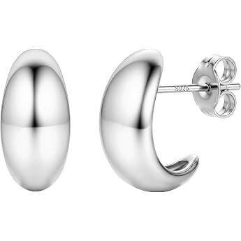 Diamday Golden Hoop Earrings for Women Drop Earrings Gold Silver Chunky Statement Earrings Hoop Dupes Stud Earrings Lightweight Water Drop Hollow Earrings Hypoallergenic Thick Hoop Earrings Hanging