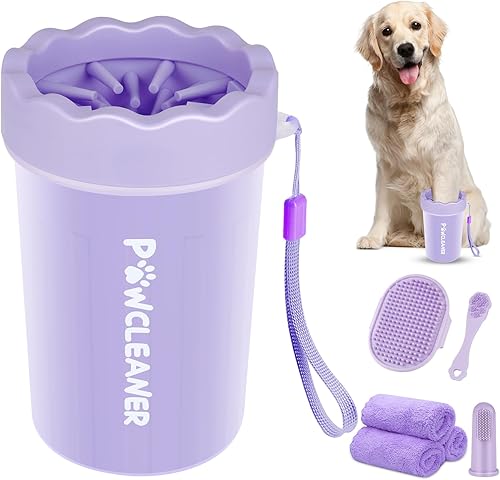 Miniatura 13 de Limpiador profesional 7 en 1 de patas de perro para perros y gatos, incluye 1 lavadora de patas portátil, 1 cepillo de baño, 2 cepillos de dientes