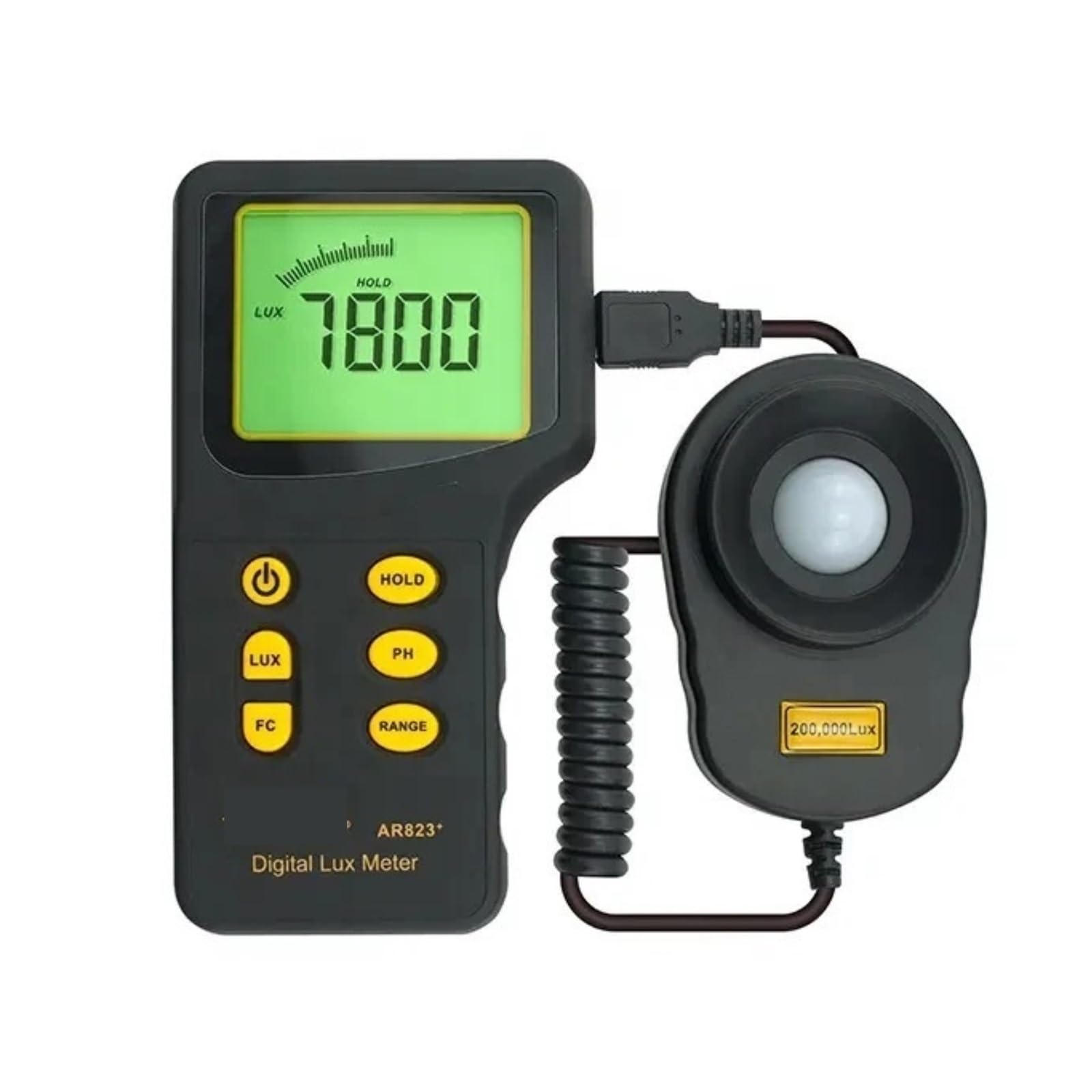 Medidor de Tinte, Fotómetro Digital AR823 Lux de Alta precisión 1-200.000