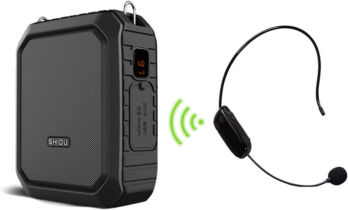 Wireless Voice Amplifier with Headset Mic 18W Voice Loudspeaker Portable Bluetooth Speaker Waterproof IPX5 Power Bank for Outdoor Activities, Shower, Teachers, Presenter, Salesman etc Black