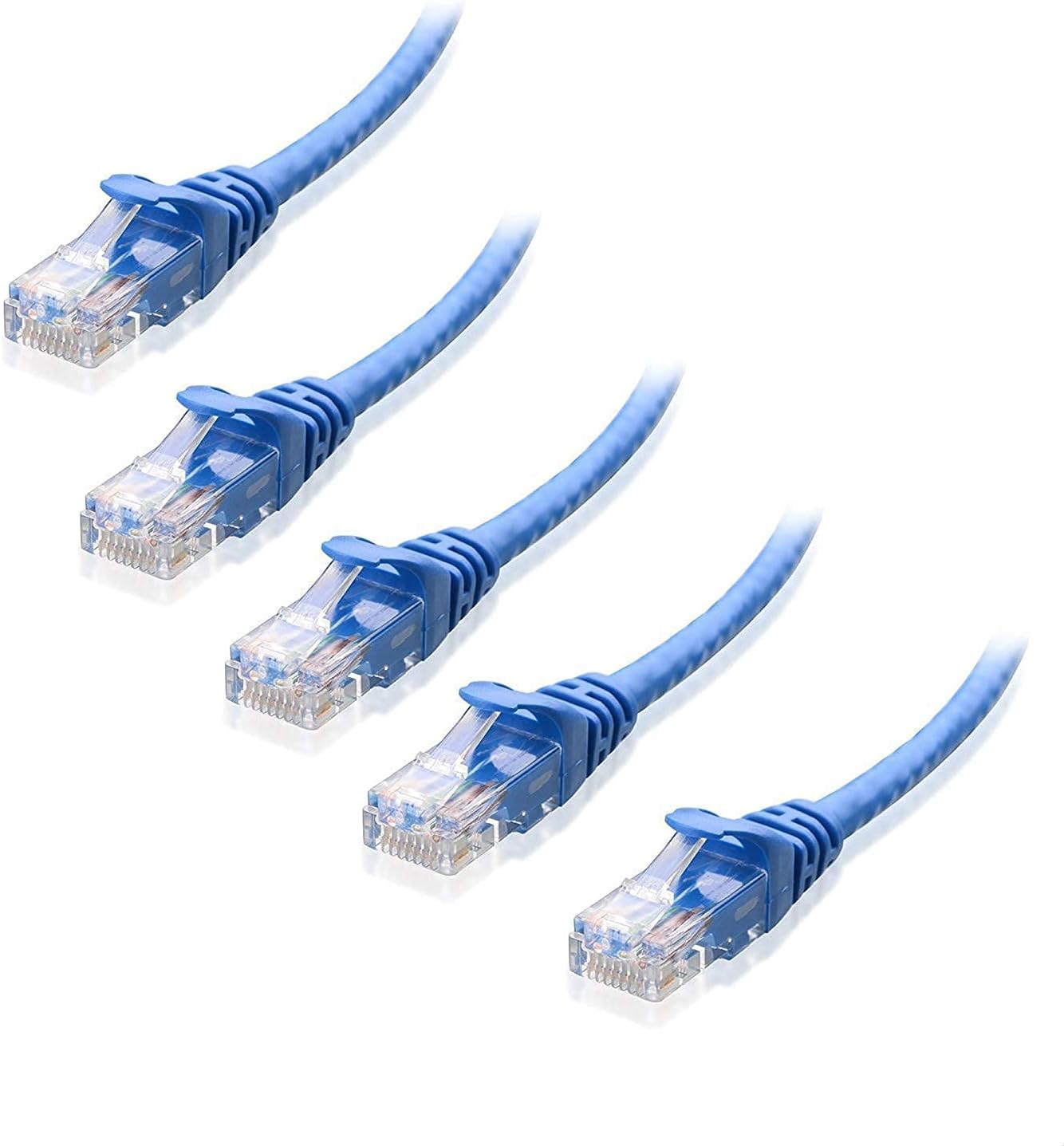 Cable Matters 5-Pack Snagless Short Cat6 Ethernet Cable (Cat6 Cable, Cat 6 Cable) in Blue 3 ft & 5-Pack Snagless Short Cat6 Ethernet Cable in Black