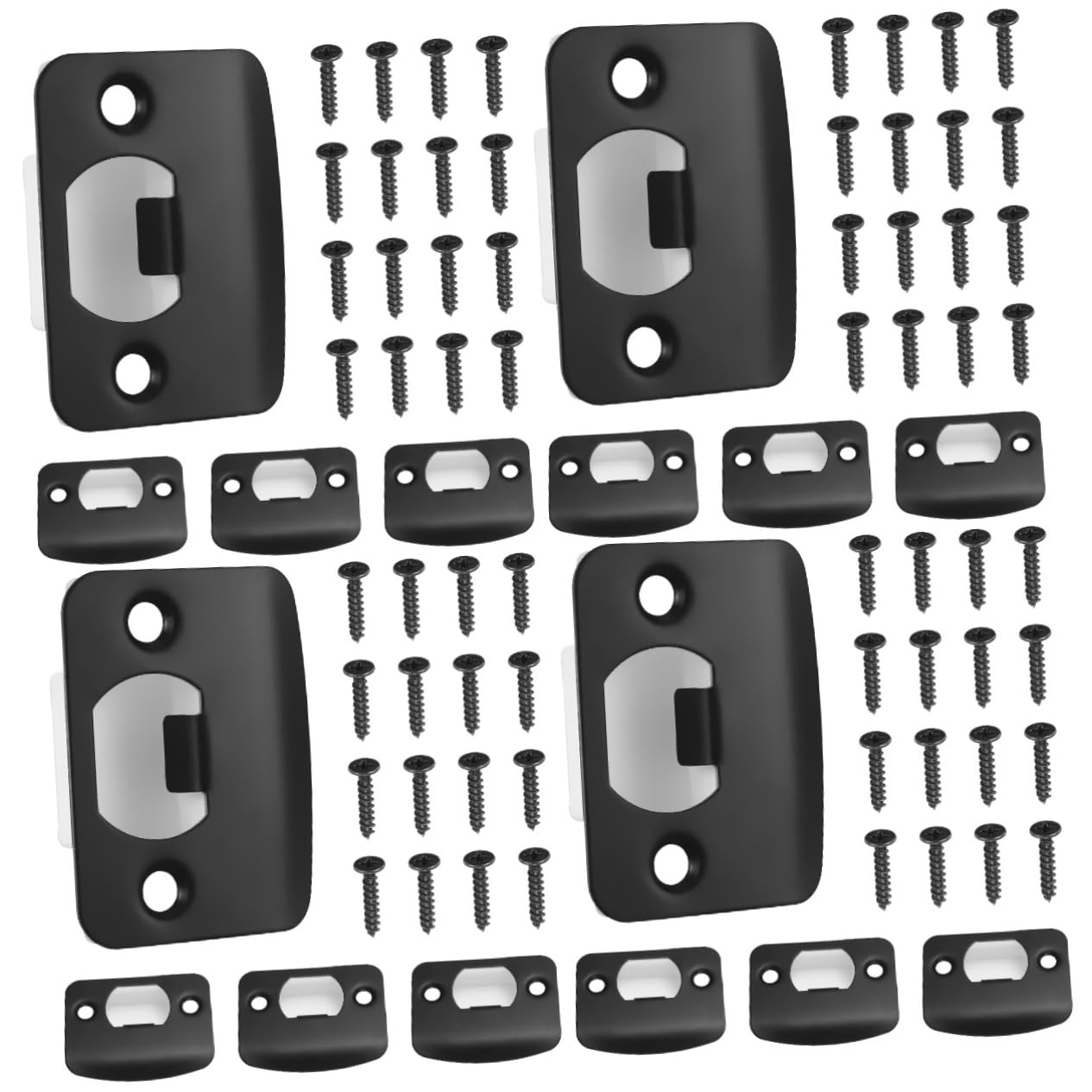 DOITOOL 4 Ensembles Guide De Serrure De Porte Plaques De Verrouillage Gâche De Sécurité Plaque De Recouvrement Pour Pêne Dormant Plaque De Renfort De Porte Plaques De Porte 4 Pièces * 4