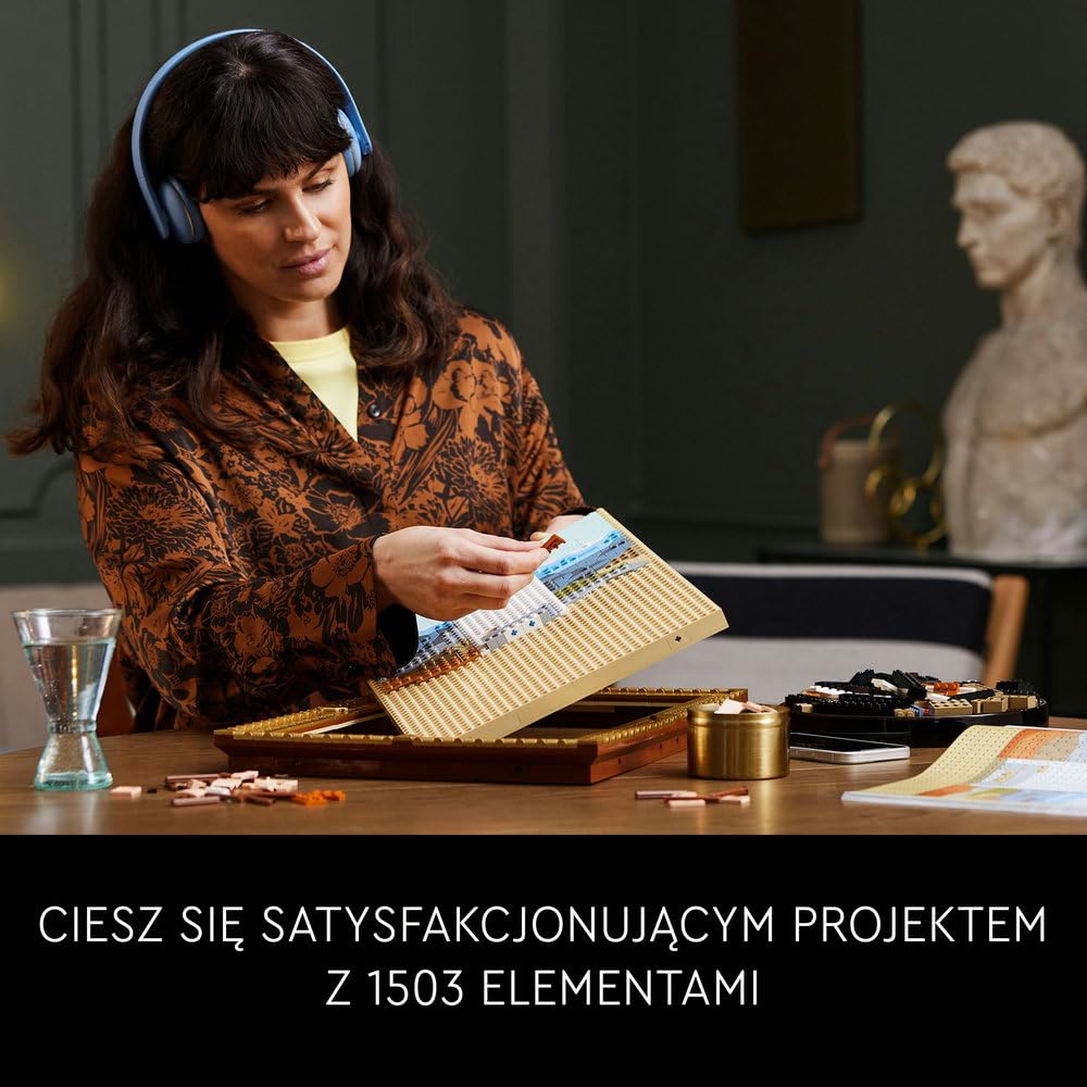 LEGO Art Mona Lisa 31213 | Obraz z klocków, zestaw konstrukcyjny dla dorosłych, prezent dla fana sztuki, dla kobiet i mężczyzn, 1503 elementy